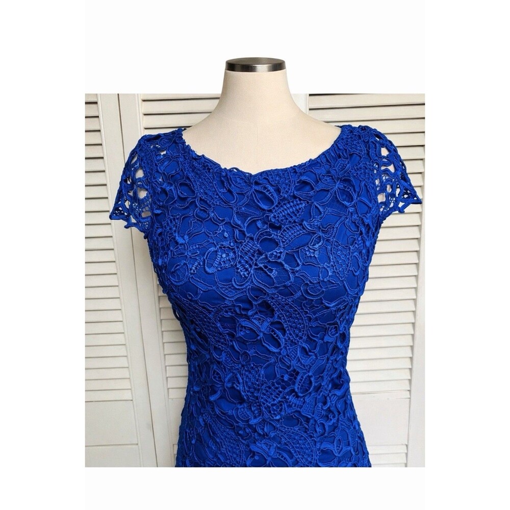 Alice+Olivia XS/2 Clover Lace Backless Dress Bodycon Silk Cocktail Formal Sexy - Picture 13 of 16